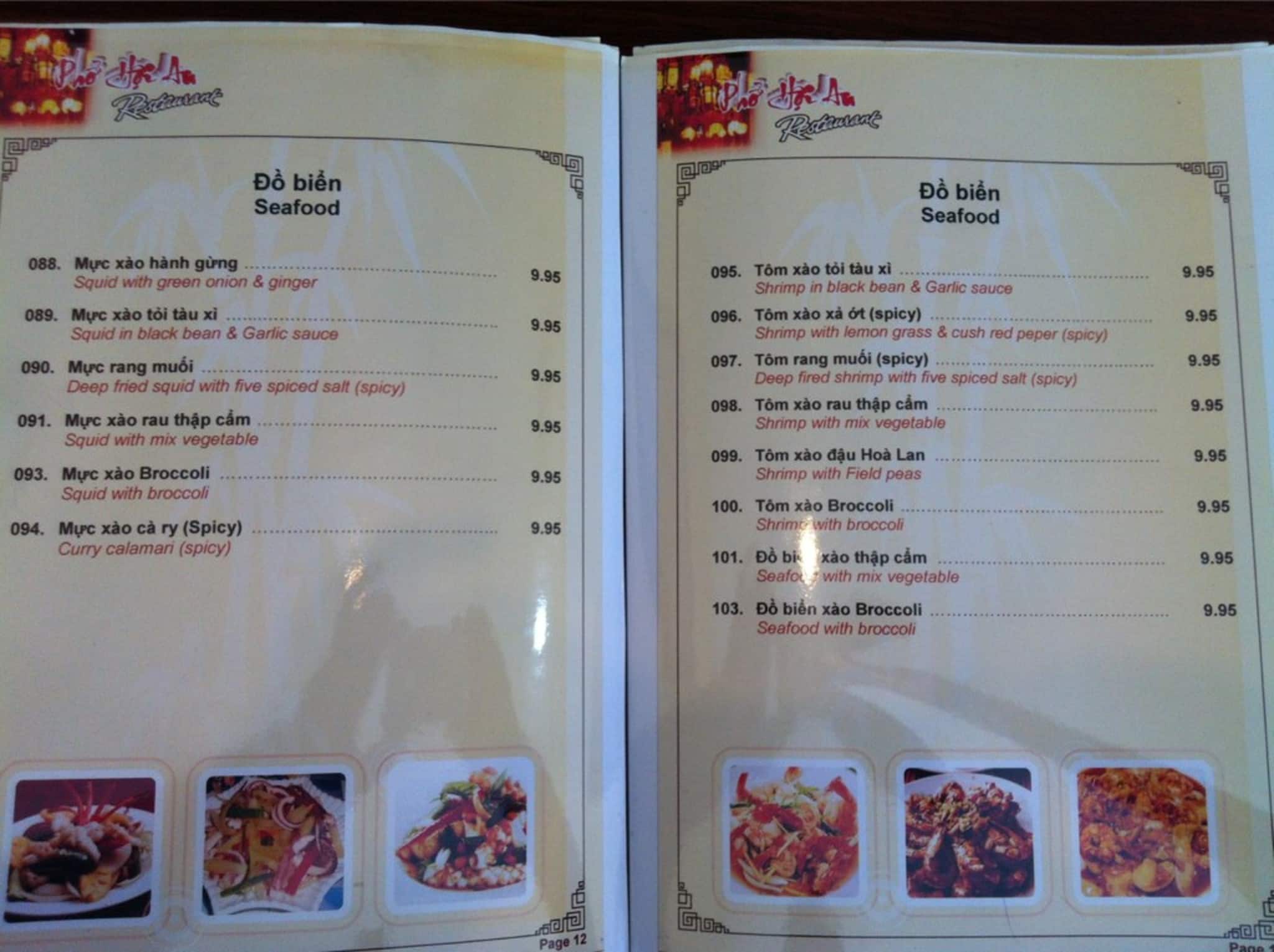 Menu of Pho Hoi An photo5