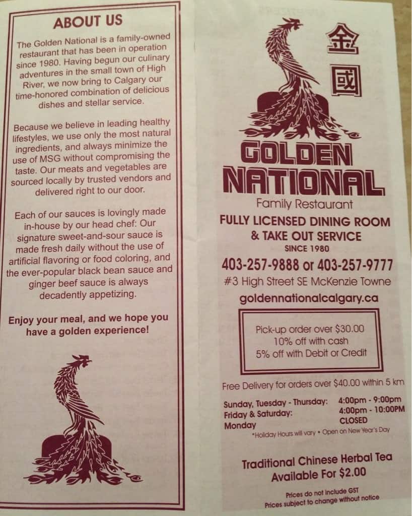 Menu of Golden National Family Restaurant photo2