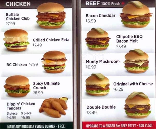 Menu of Triple O’s photo2