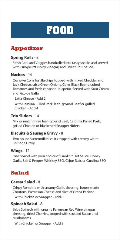 Menu of Big Al’s House of Blues photo2