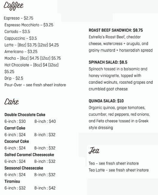 Menu of Small Victory Bakery photo3