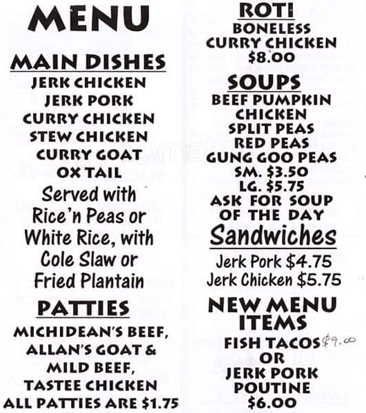 Menu of Nun Such Jerk photo2