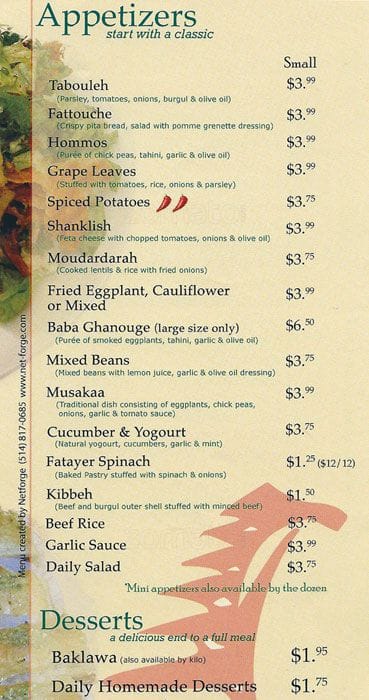 Menu of Cedar Valley photo2