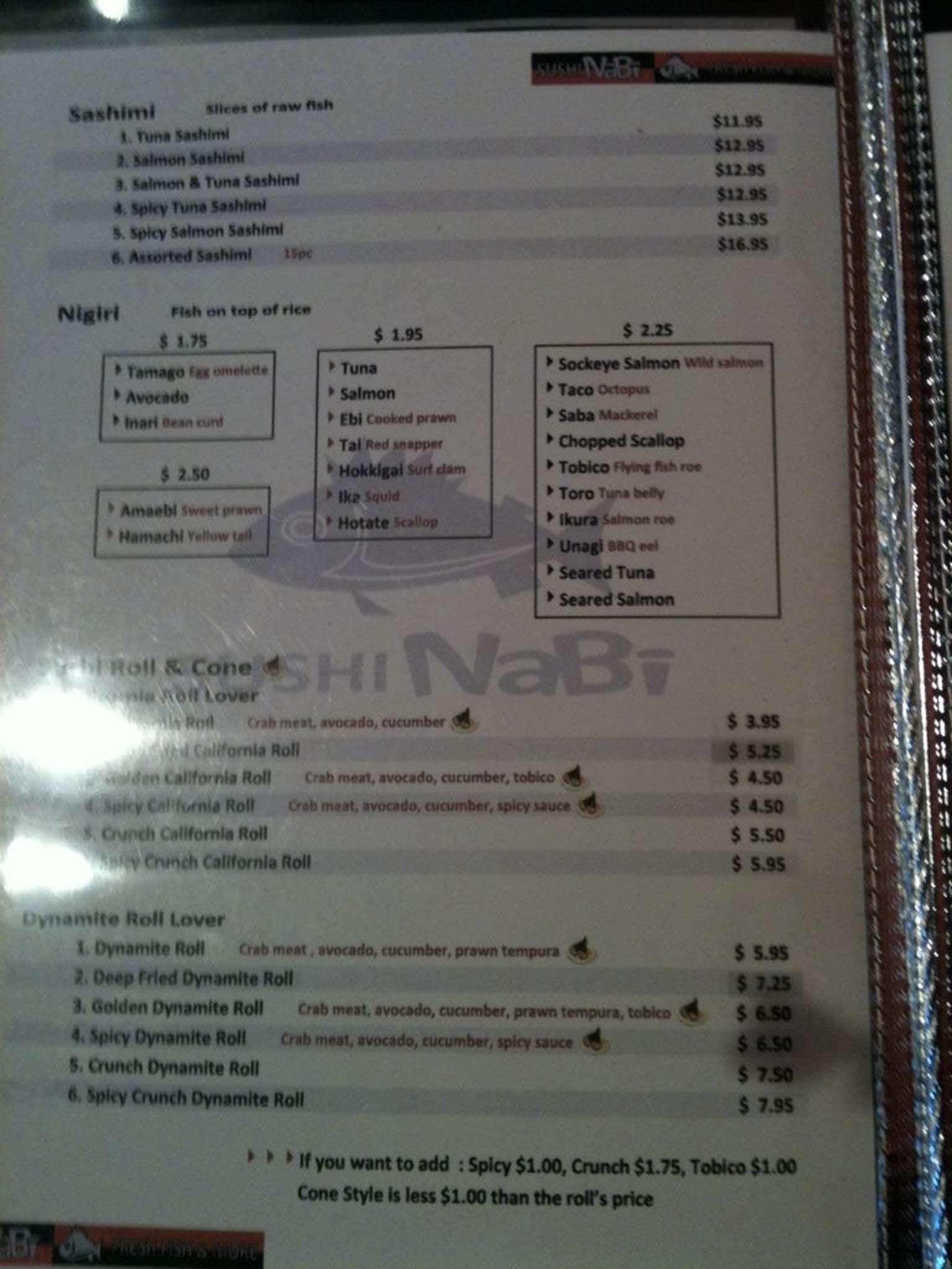 Menu of Sushi Nabi photo9