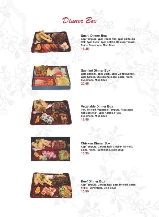Menu of Maple Sushi Japanese Restaurant photo3