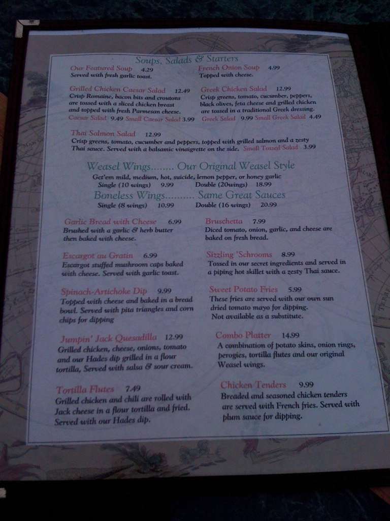 Menu of Waltzing Weasel photo2