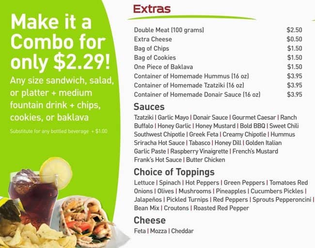 Menu of Prairie Donair photo7