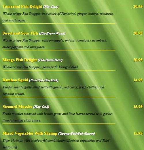 Menu of Thai Smile photo16
