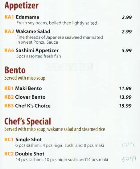Menu of Sushi K Express photo2