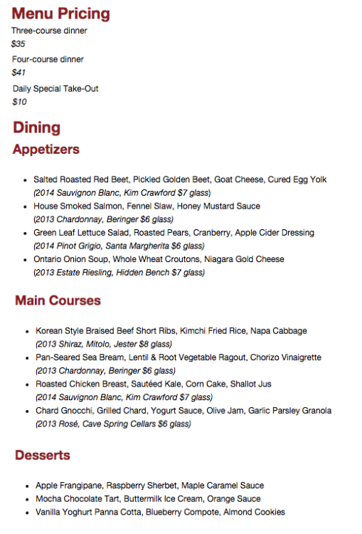 Menu of The Chefs’ House photo9