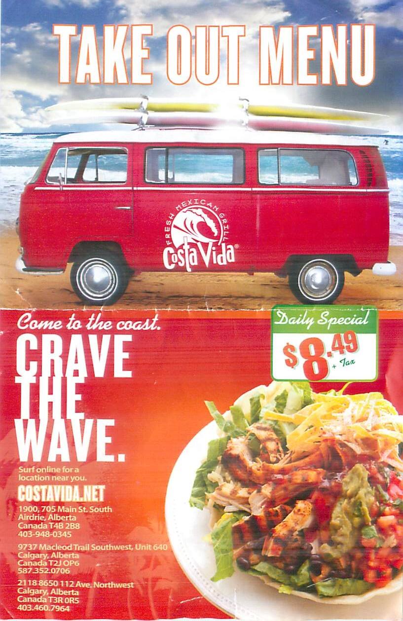 Menu of Costa Vida photo2