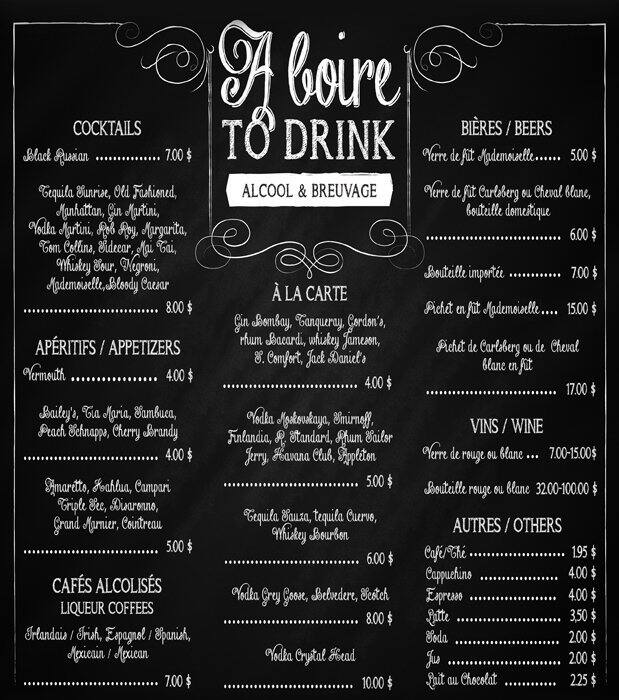 Menu of Mademoiselle Urban RestoBar photo6