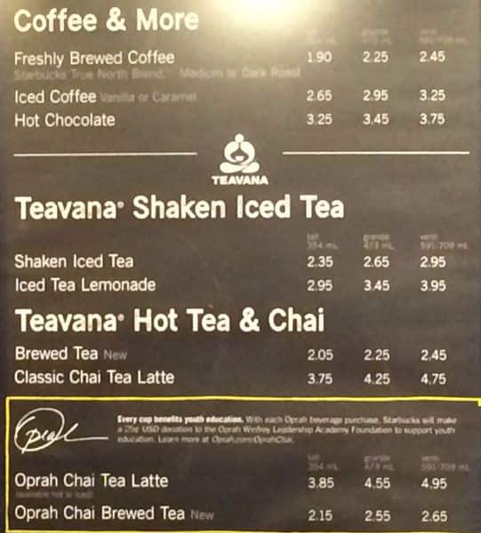 Menu of Starbucks photo3