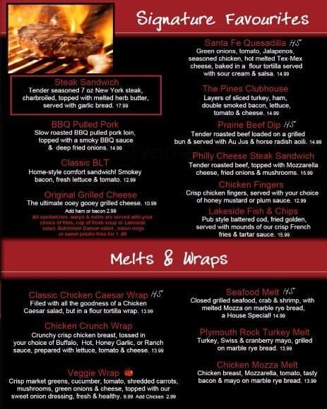 Menu of The Pines Clubhouse Restaurant photo2