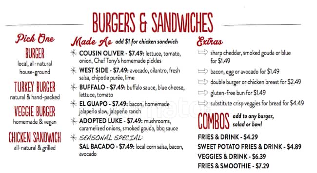 Menu of b.good photo3