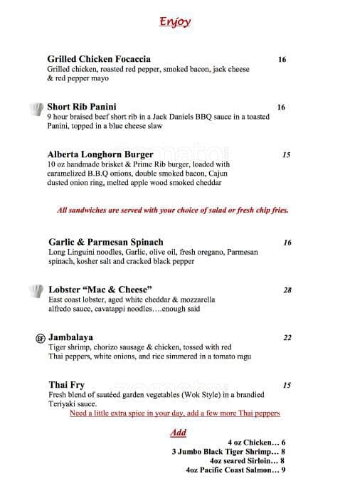 Menu of Redwood Steakhouse & Bar photo4