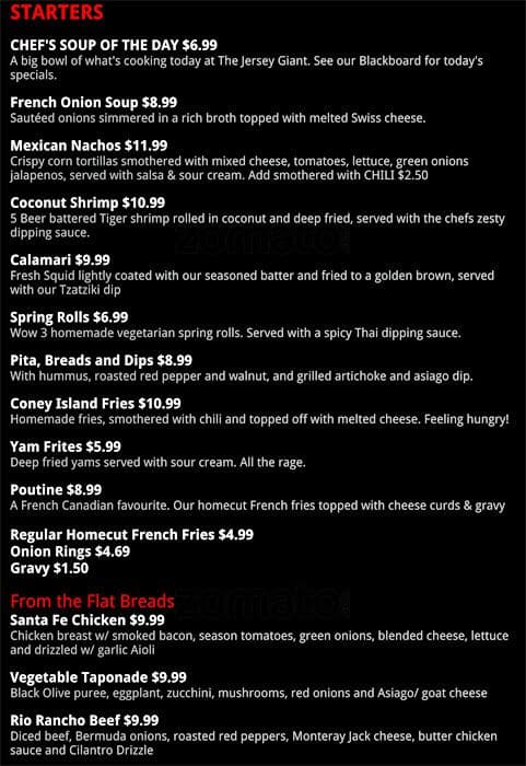 Menu of Jersey Giant photo2