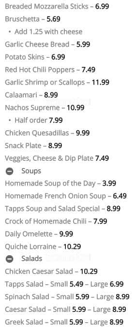 Menu of Tapps photo2