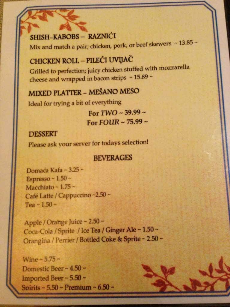 Menu of Kafana photo3