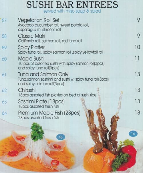 Menu of Maple Sushi photo4