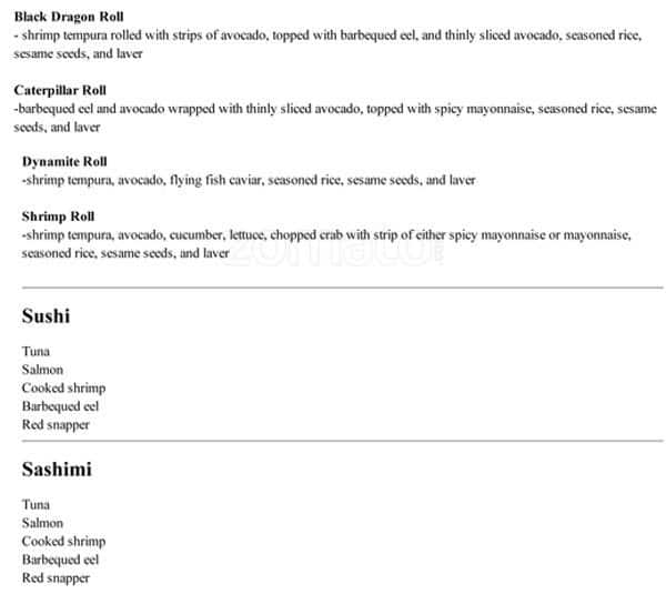 Menu of Ichiban Sushi Express photo6