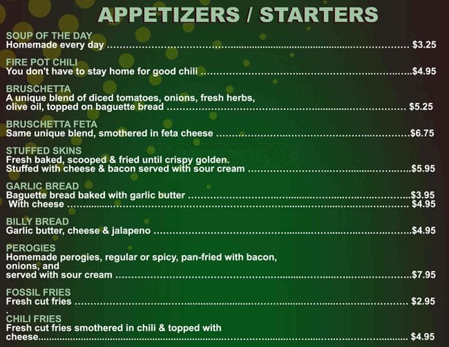 Menu of The Fossil & Haggis photo2