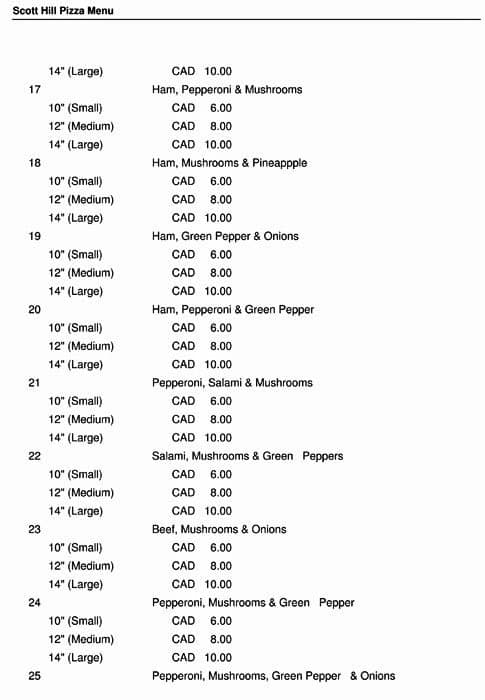 Menu of Scott Hill Pizza photo4