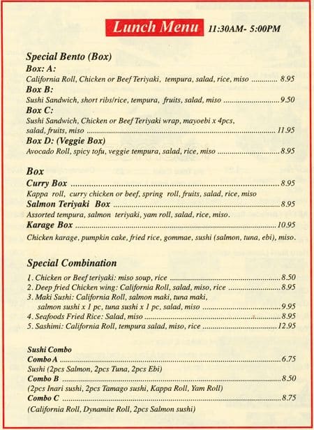 Menu of I Sushi photo2