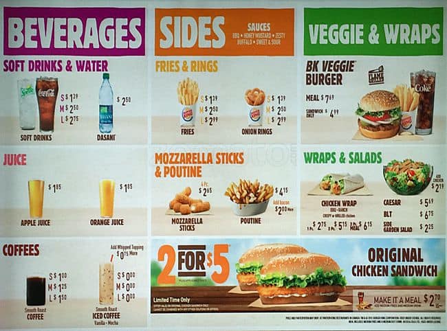 Menu of Burger King photo4