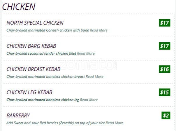 Menu of North Restaurant photo7