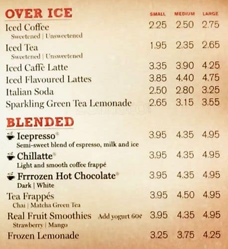 Menu of Second Cup photo4