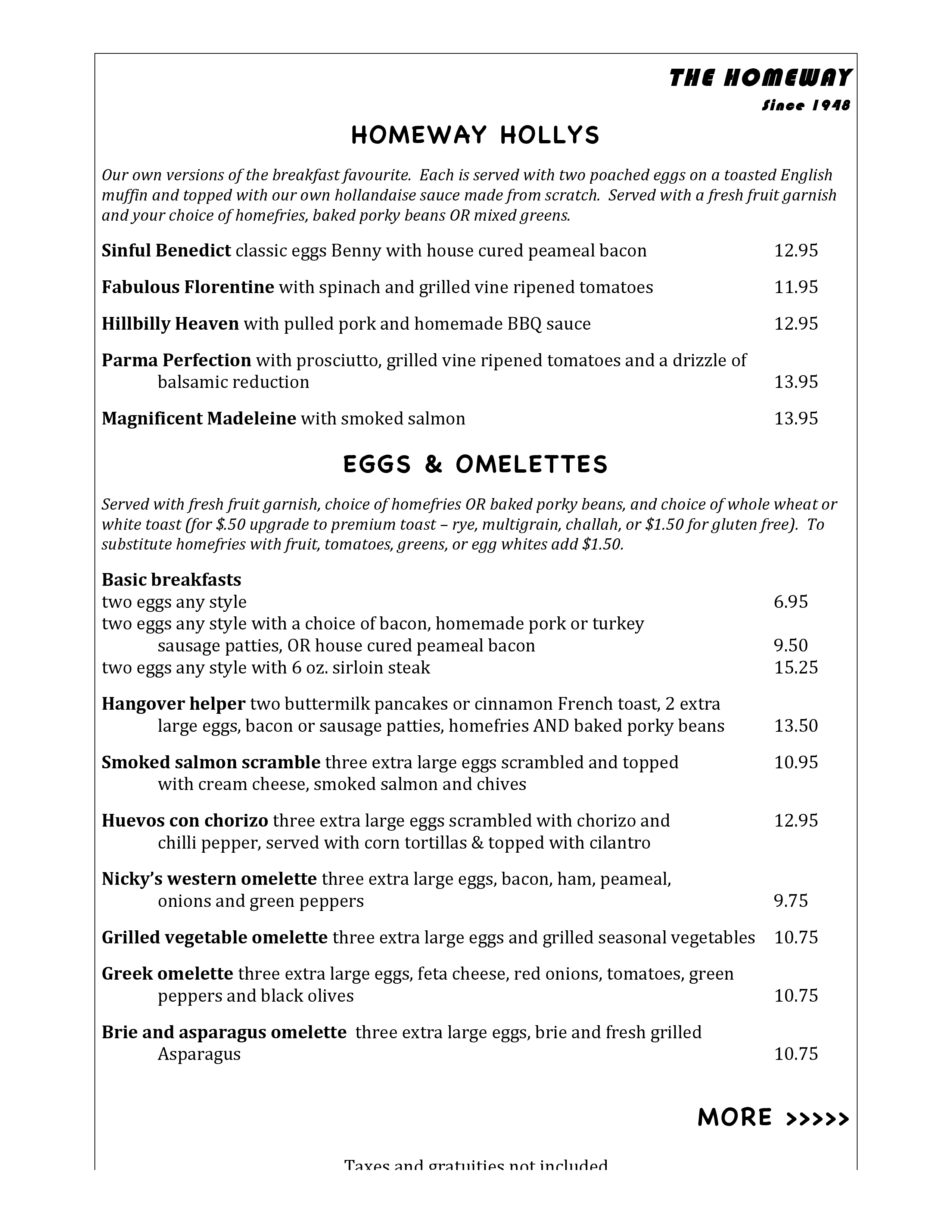 Menu of The Homeway photo2