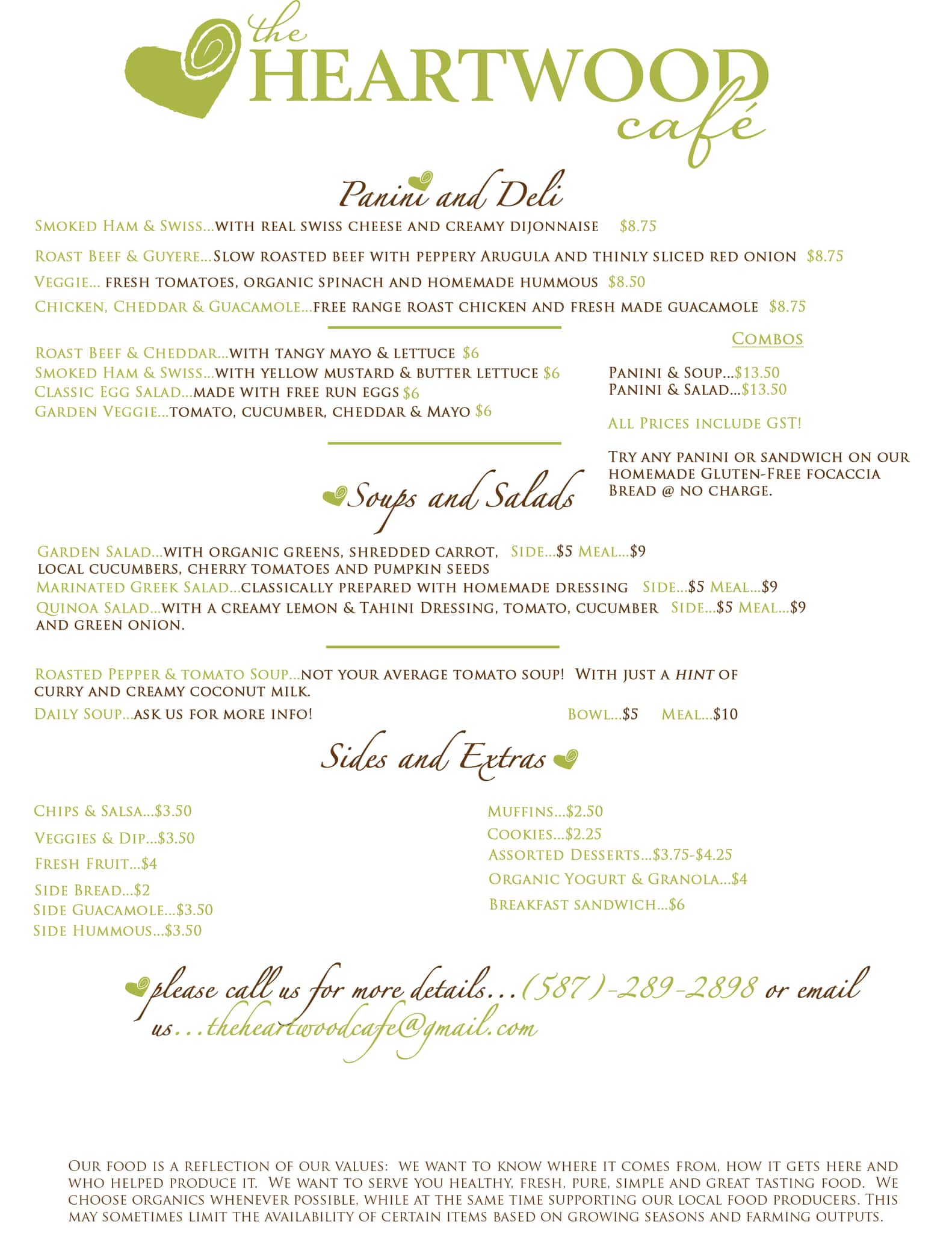 Menu of Heartwood Cafe photo2