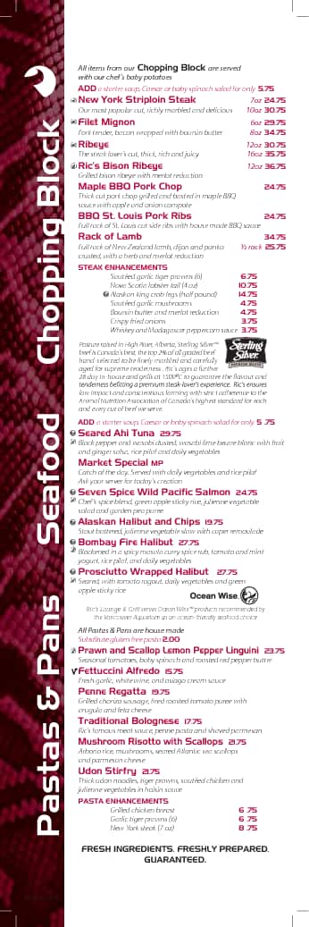 Menu of Ric’s Lounge and Grill photo3