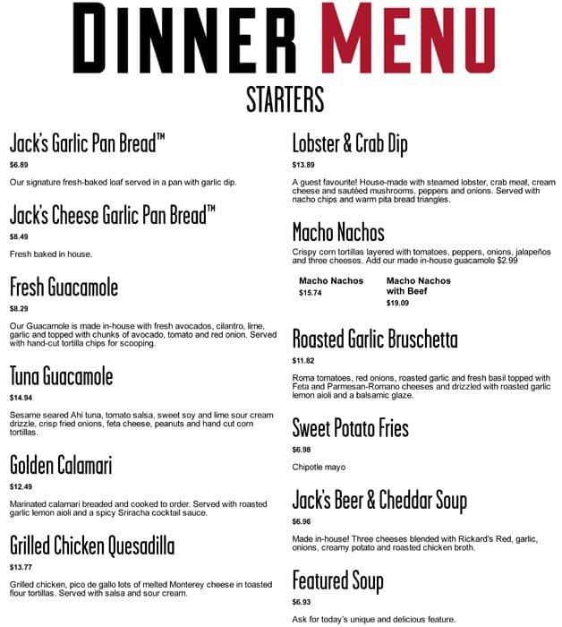Menu of Jack Astor’s photo3