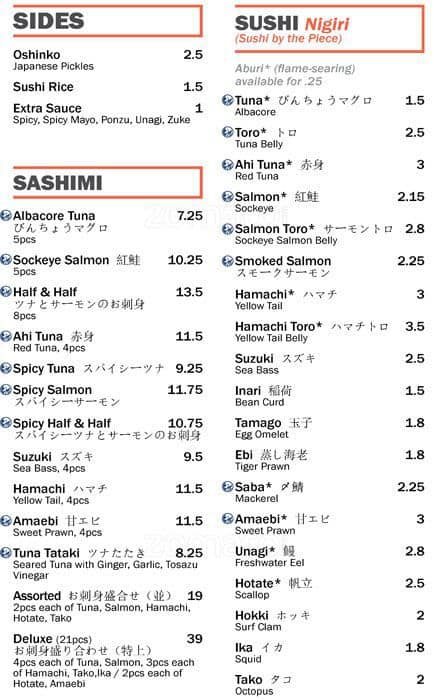 Menu of Tsuki Sushi Bar photo3