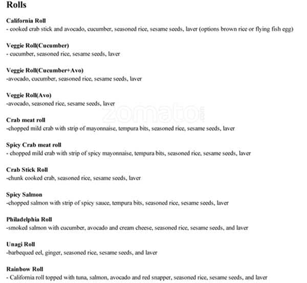 Menu of Ichiban Sushi Express photo5