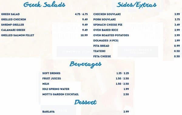 Menu of Jimmy The Greek photo3