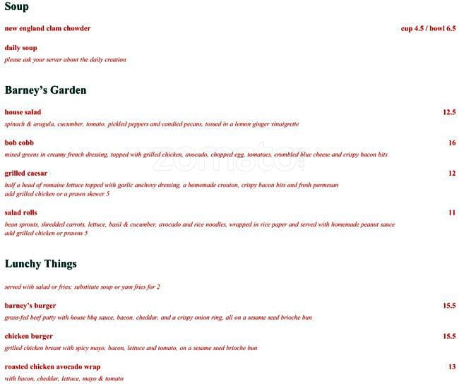 Menu of Caffe Barney photo6