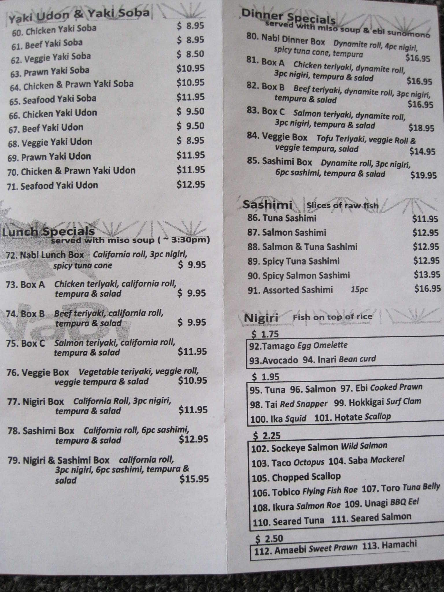Menu of Sushi Nabi photo4