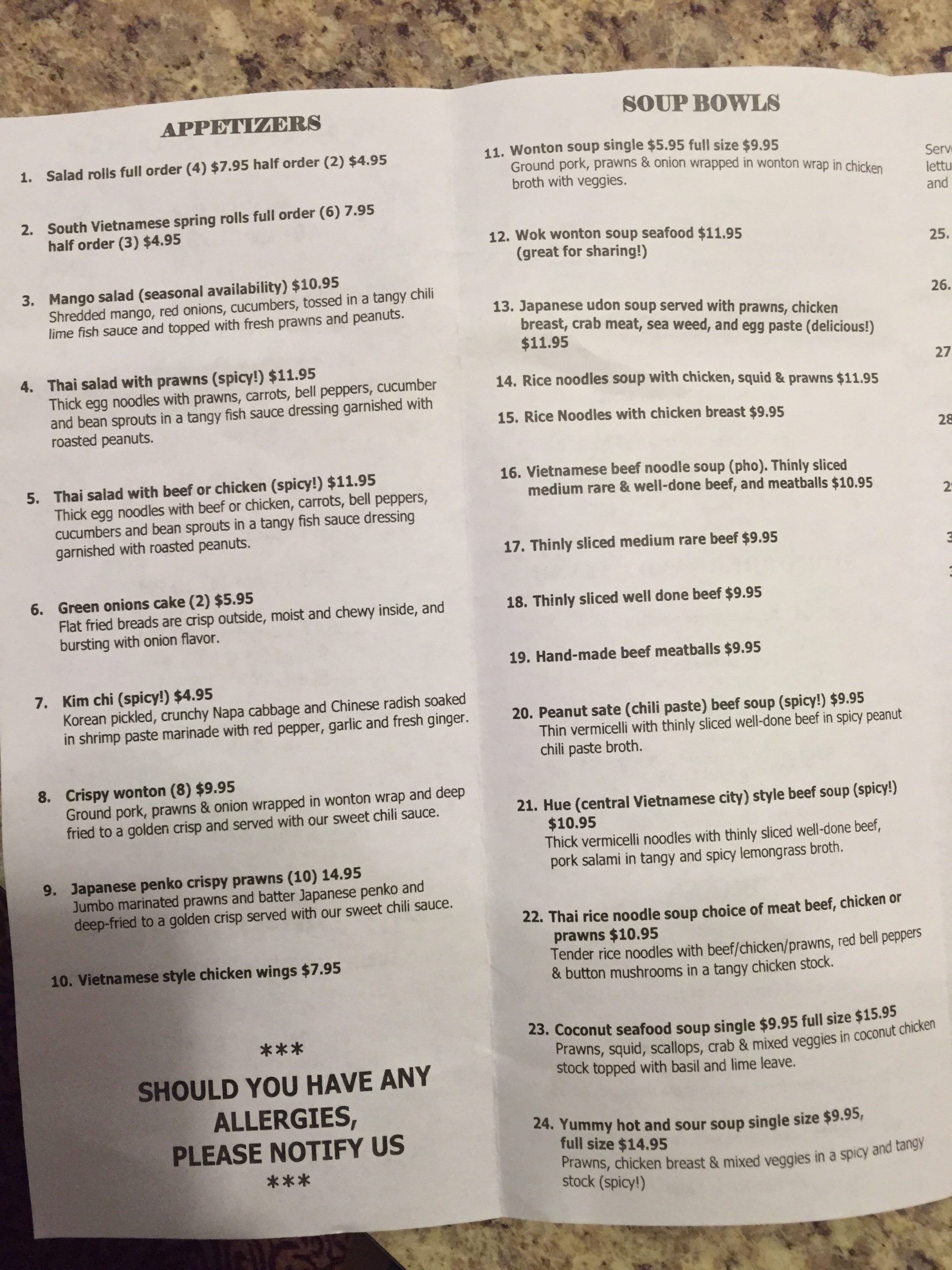 Menu of Thang Long photo2