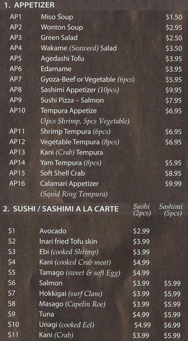Menu of Sushi4u photo2