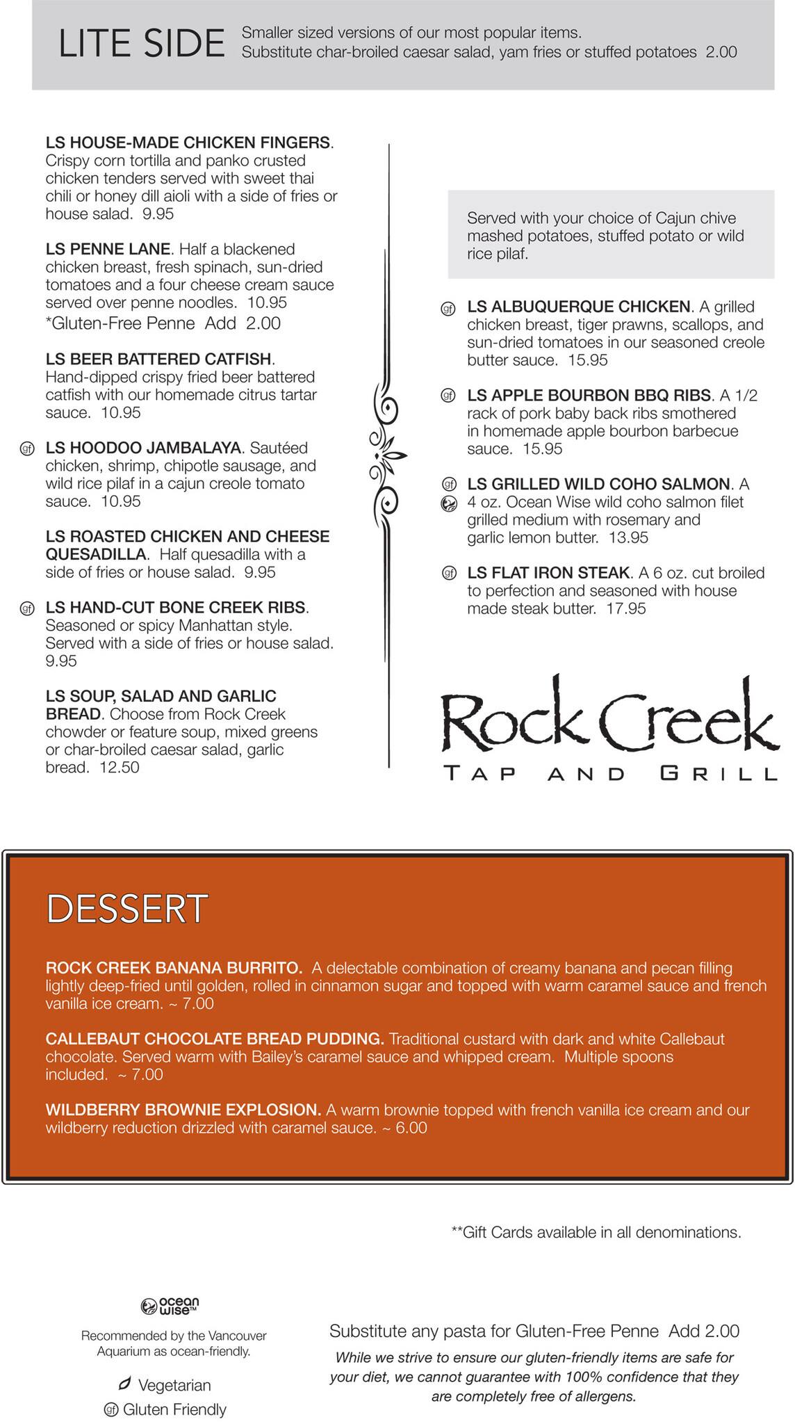 Menu of Rock Creek Tap and Grill photo5