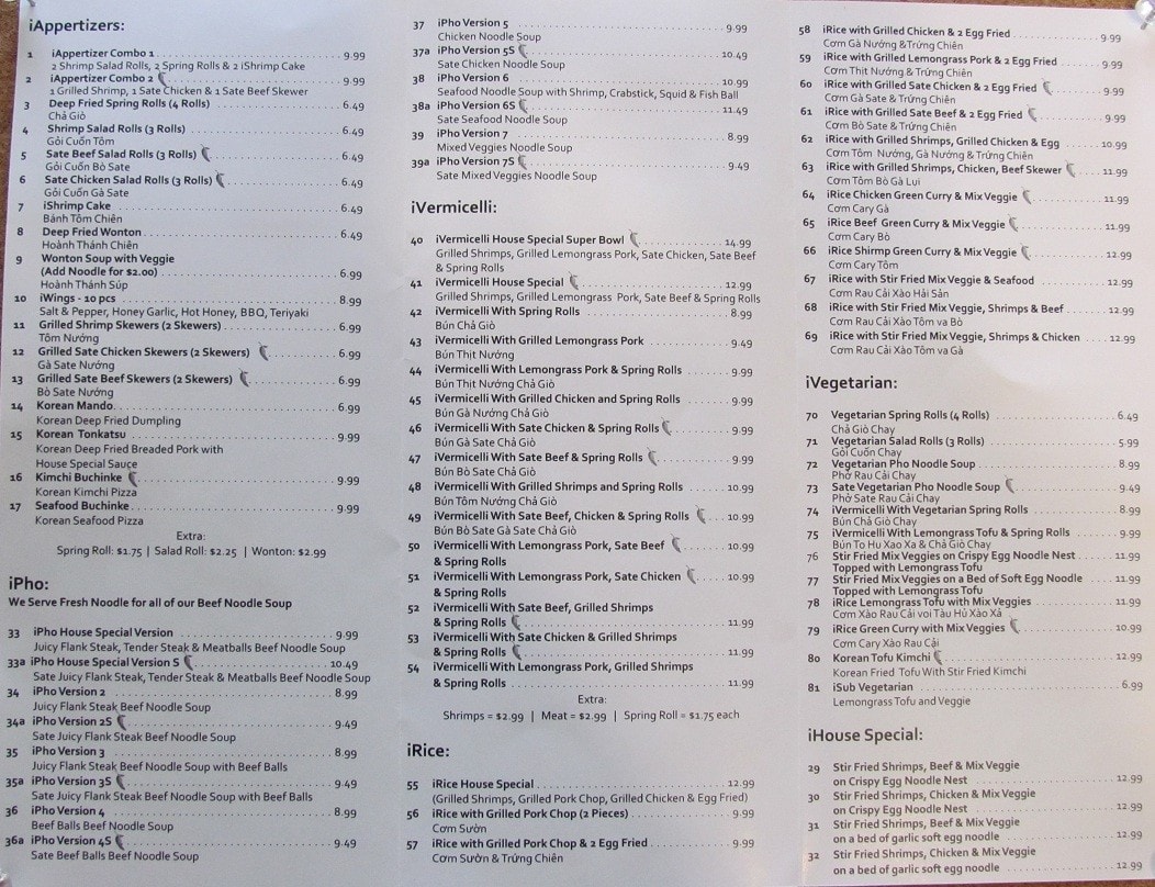 Menu of IPHO Vietnamese & Korean Restaurant photo2