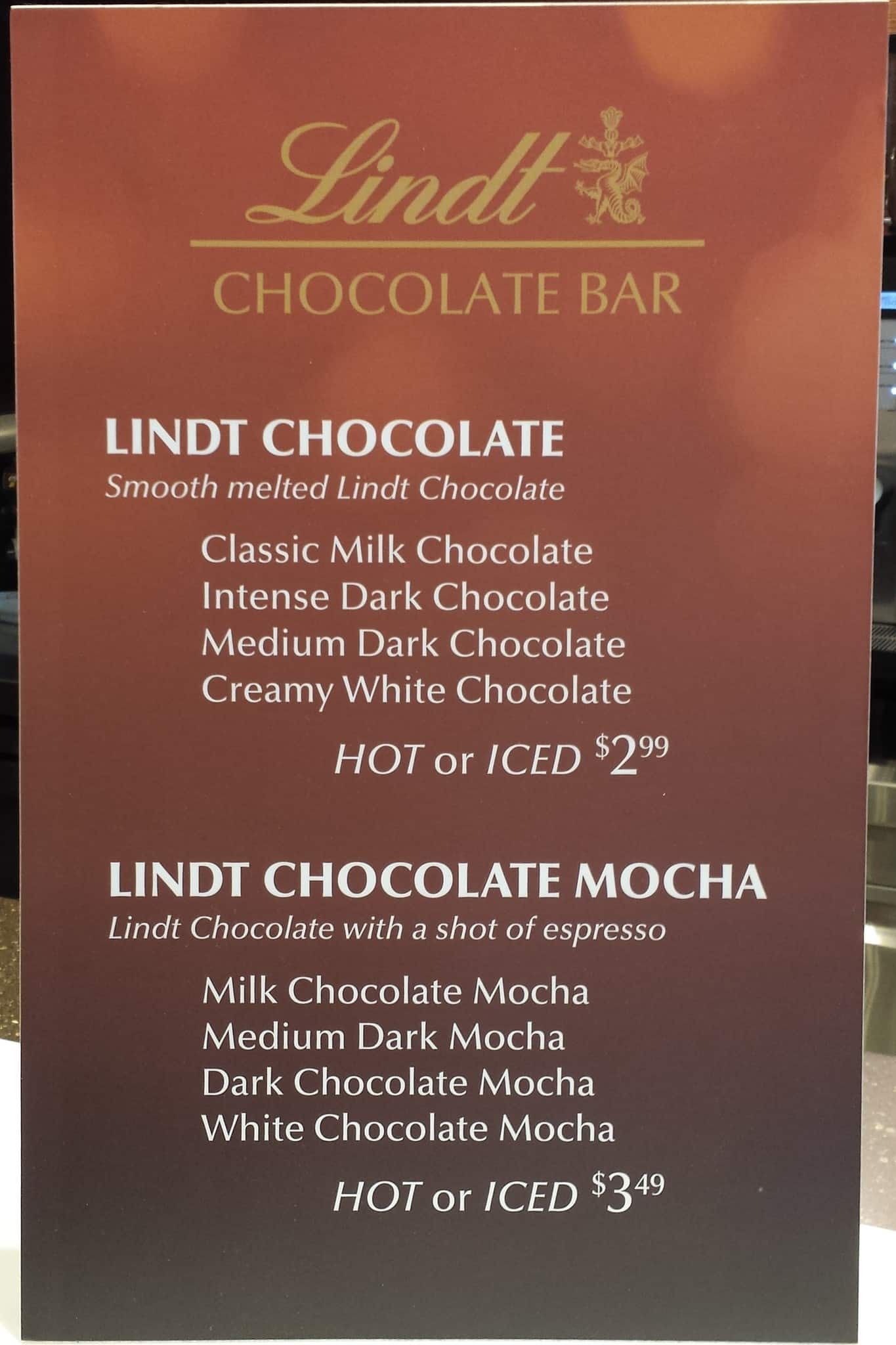 Menu of Lindt Outlet Boutique photo2
