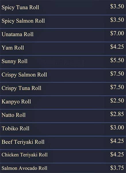 Menu of Isami Sushi photo9