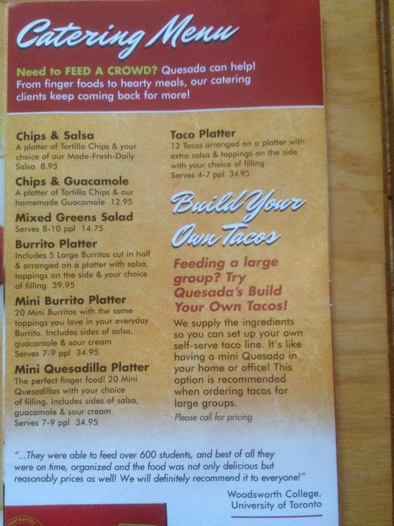 Menu of Quesada Burritos & Tacos photo8