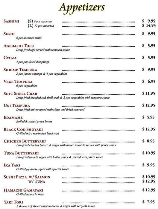 Menu of Hinote Sushi photo2