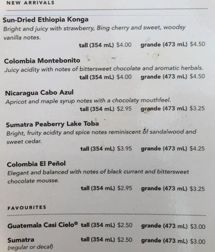 Menu of Starbucks photo5