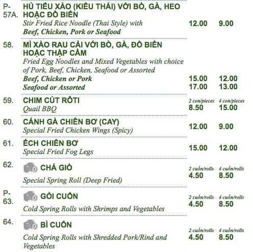 Menu of Pho Hung photo14